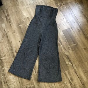 Emery Park Silver Sparkly Strapless One Piece Jumpsuit Lg